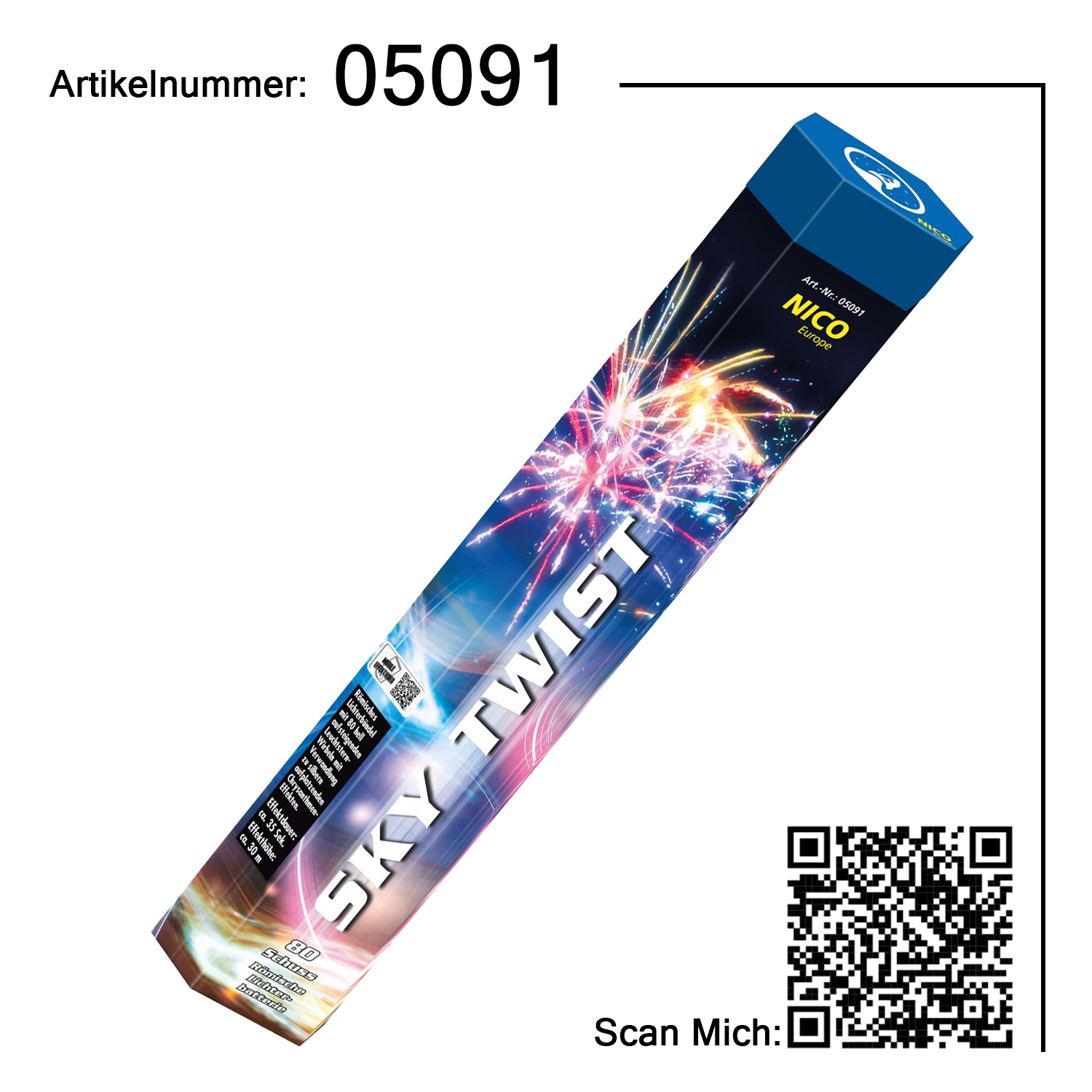 Sky Twist, 80 Schuss