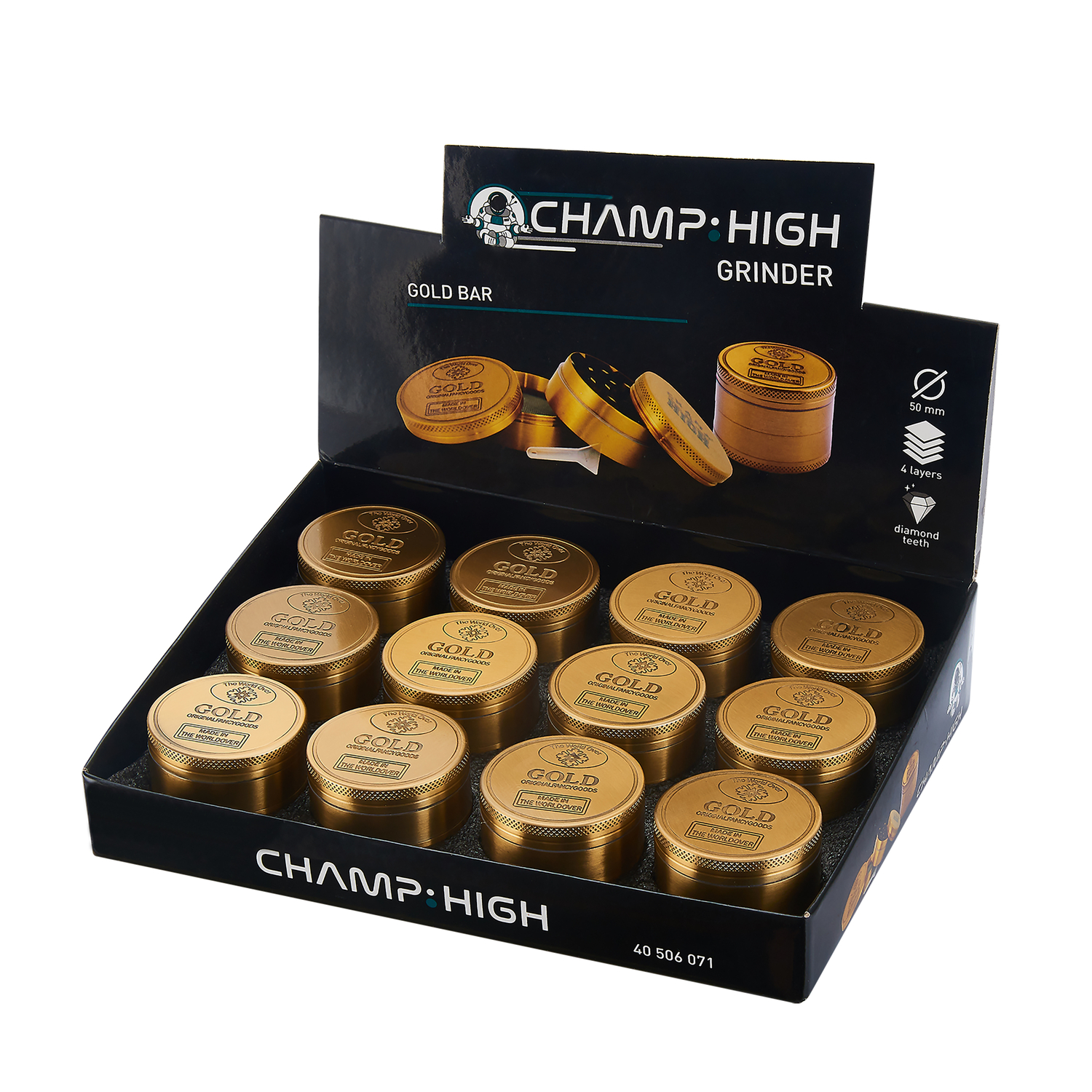 Champ - HIgh Grinder - Gold Bar 50mm - 4 Lay