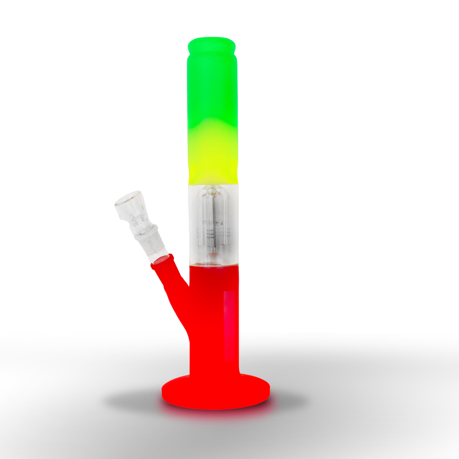 Glow Glasbong | Schwerer Zylinder | Reggae Farbe