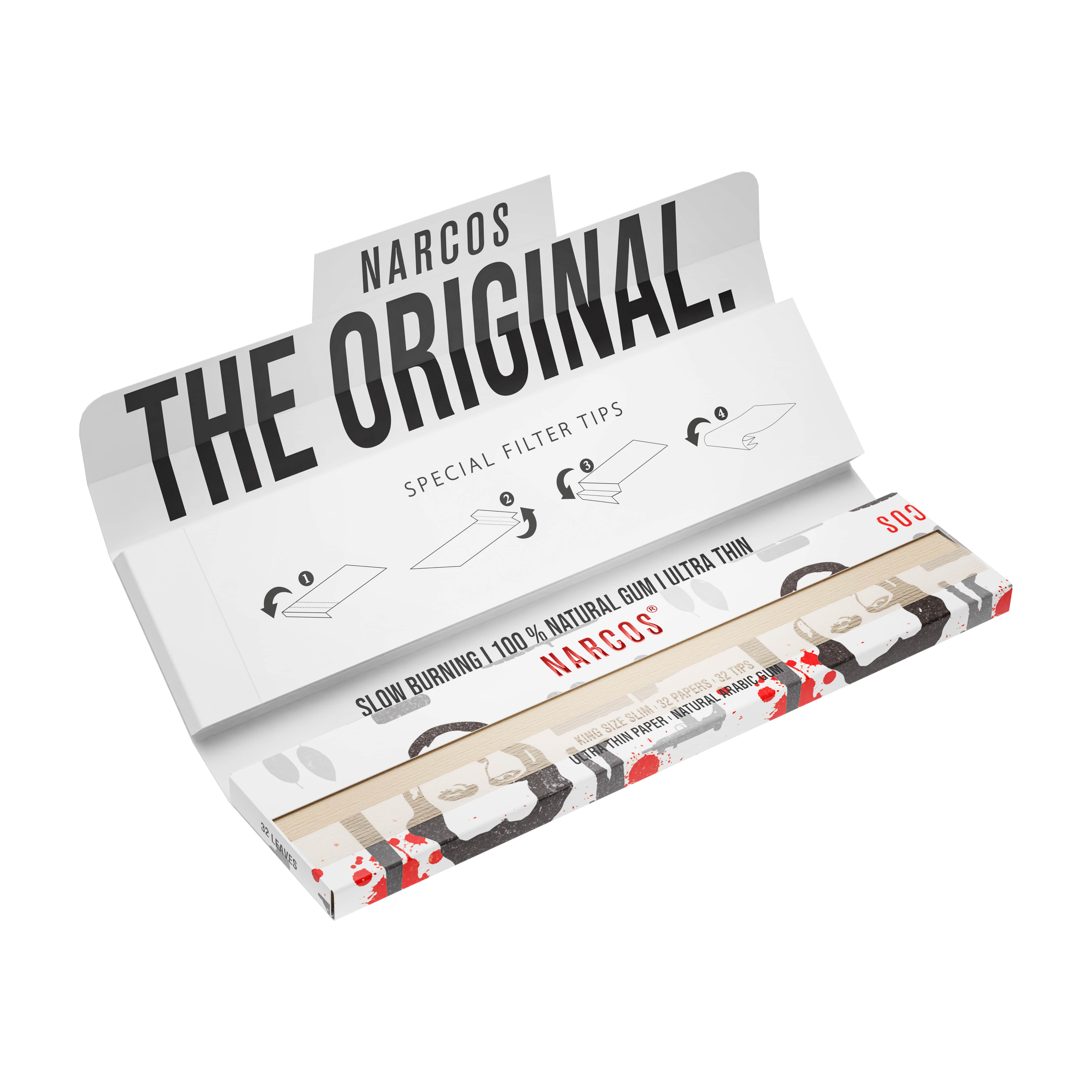 Narcos - Kingsize Slim - mit Tips 32 Hefte à 32 Blatt - Limited Edition 4963