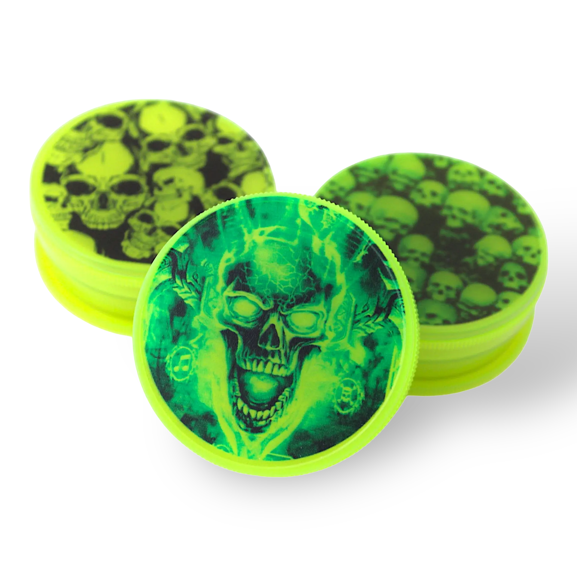 Dreamliner Grinder 3tlg. Skulls Kunststoff grün