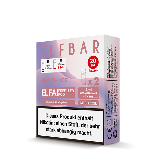 Elfbar - Elfa Prefilled Pod 2x2ml - Peach Ice