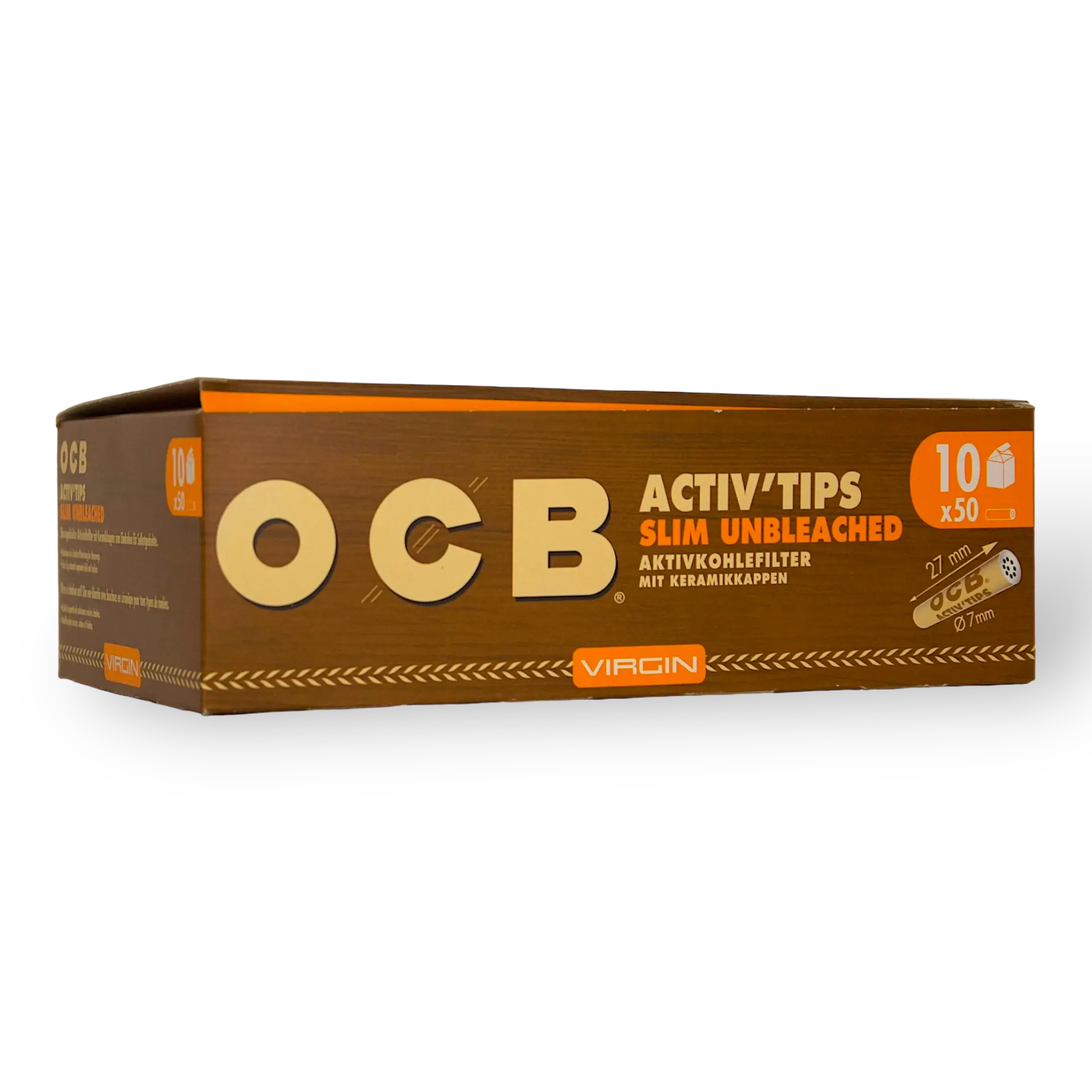 OCB - Activ Tips - Slim Unbleached - 27mm / 7