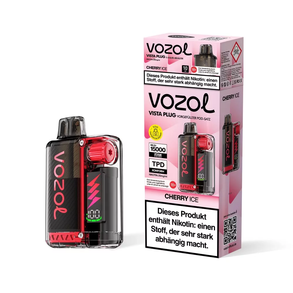 Vozol Vista Plug - E-Shisha - 15K Züge - Cherry Ice