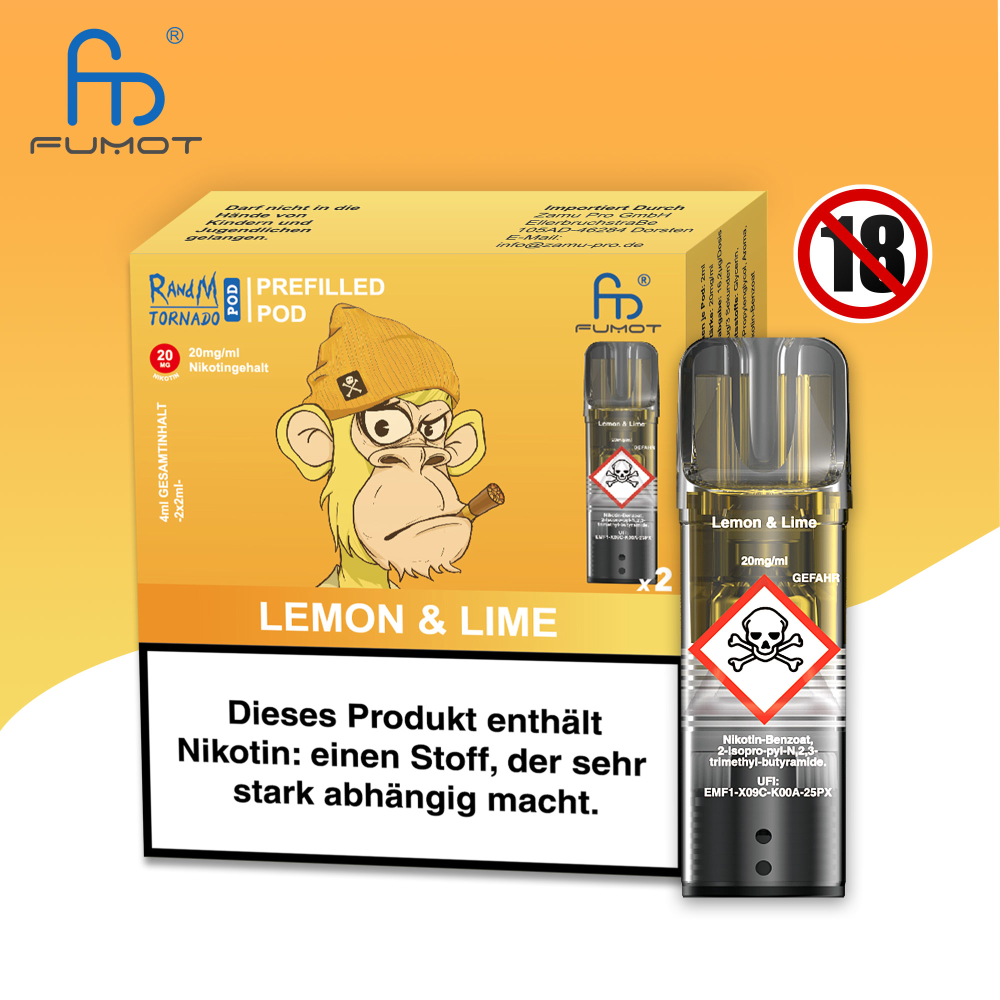 RandM - 2x2ml Pod - Lemon & Lime
