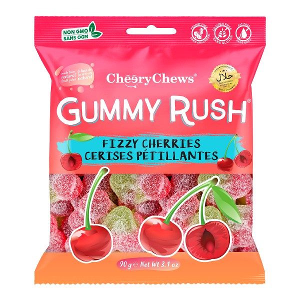 Gummy Rush 90g - Fizzy Cherries