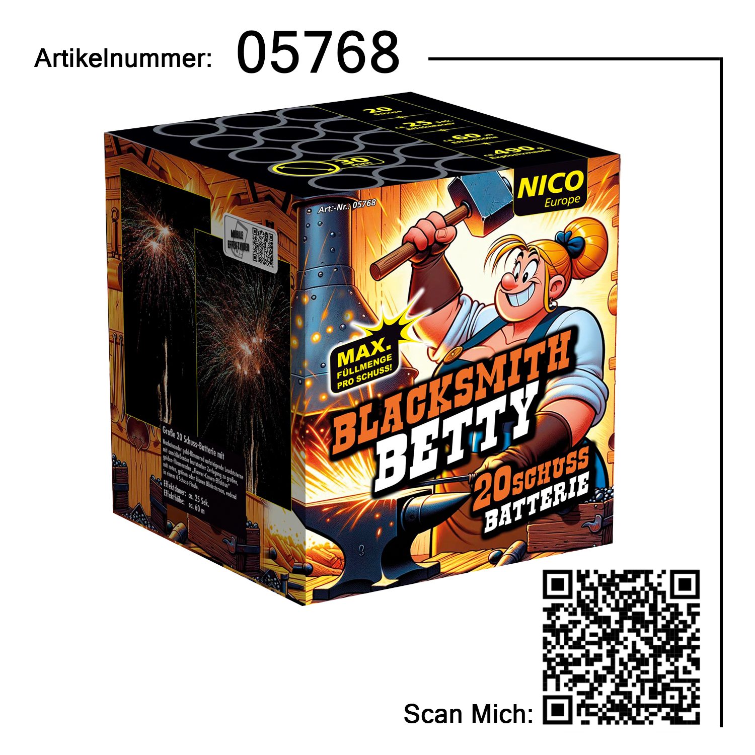 Blacksmith Betty, 20 Schuss