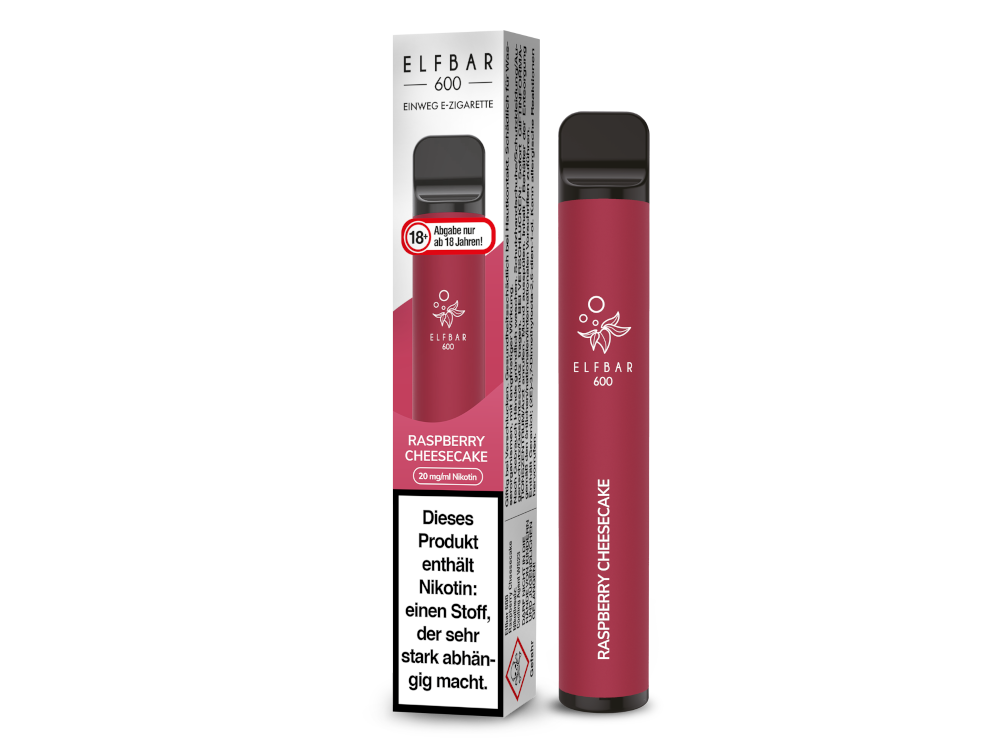 Elfbar E-Shisha - 600 Züge - Kindersicherung - Raspberry Cheesecake