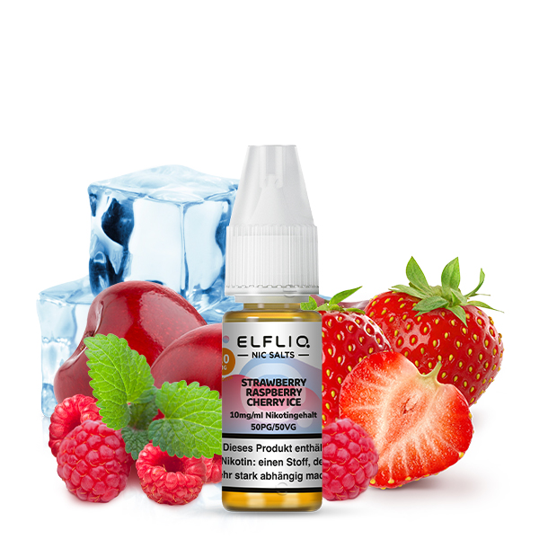 Elfbar Elfliq 10ml - Strawberry Raspberry Cherry Ice 20mg Elfbar Elfliq 10ml - Strawberry Raspberry Cherry Ice 20mg