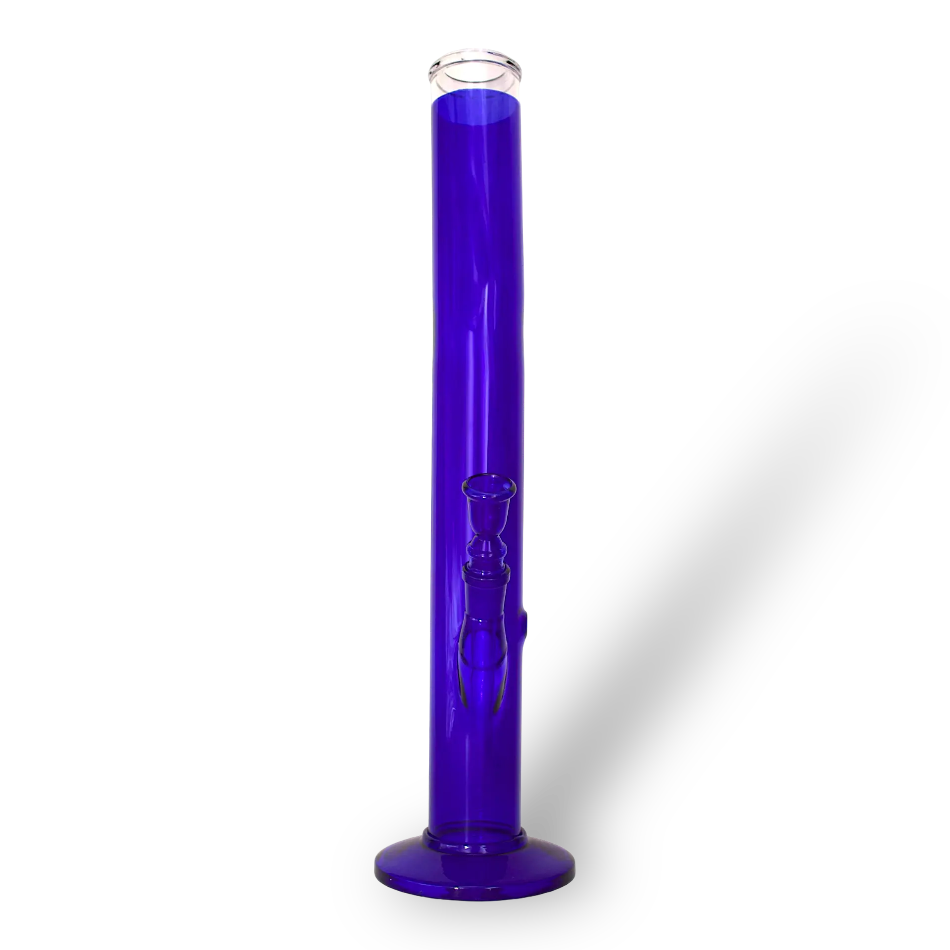 Glas Bong Blue Zyl. gebogene mit Eis