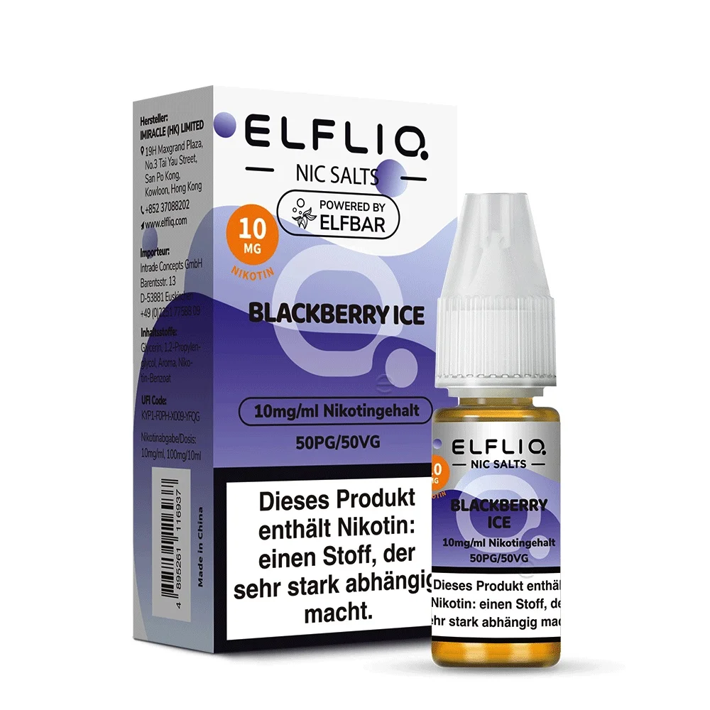 Elfbar Elfliq 10ml - Blackberry Ice10mg