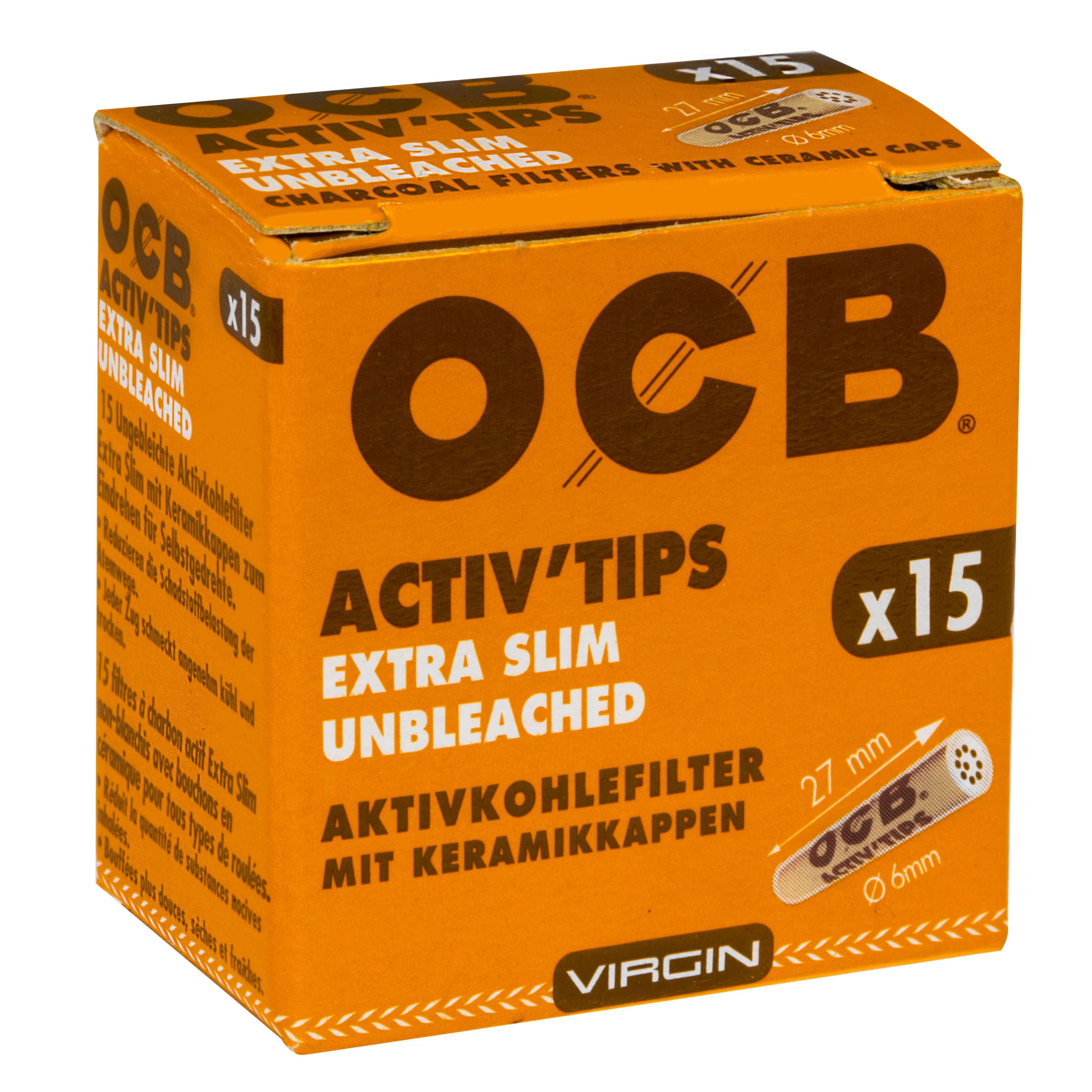 OCB - Filter Slim Activ Tips - 6mm à 15 Stück