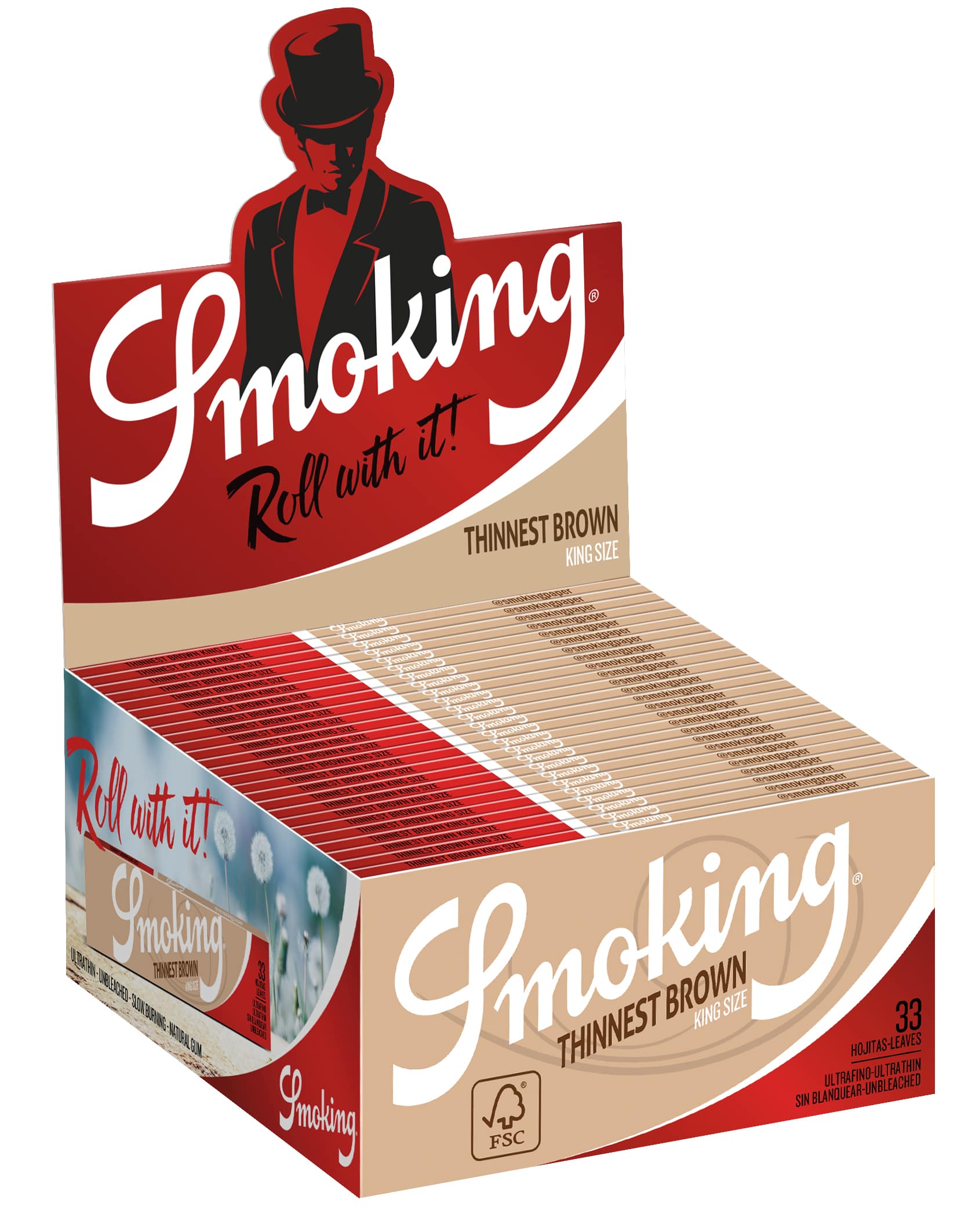 Smoking - King Size - Thinnest Brown 50 Hefte à 33 Blatt