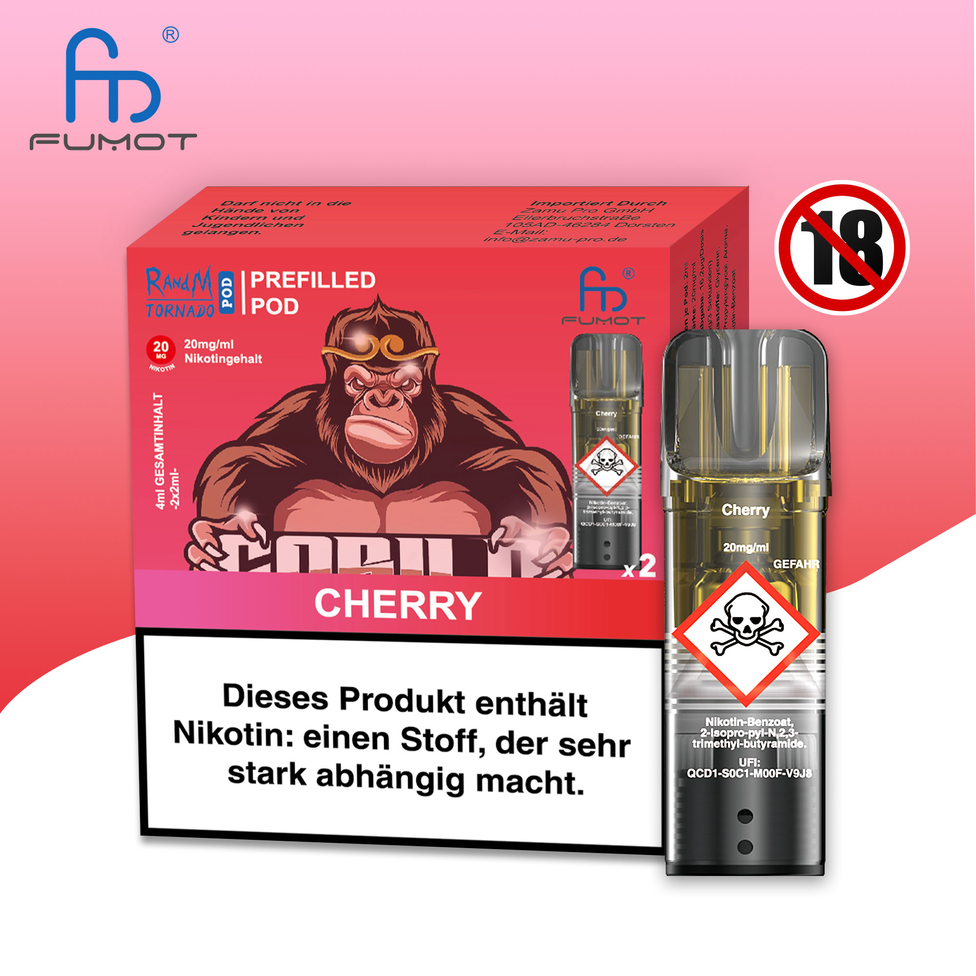 RandM - 2x2ml Pod - Cherry