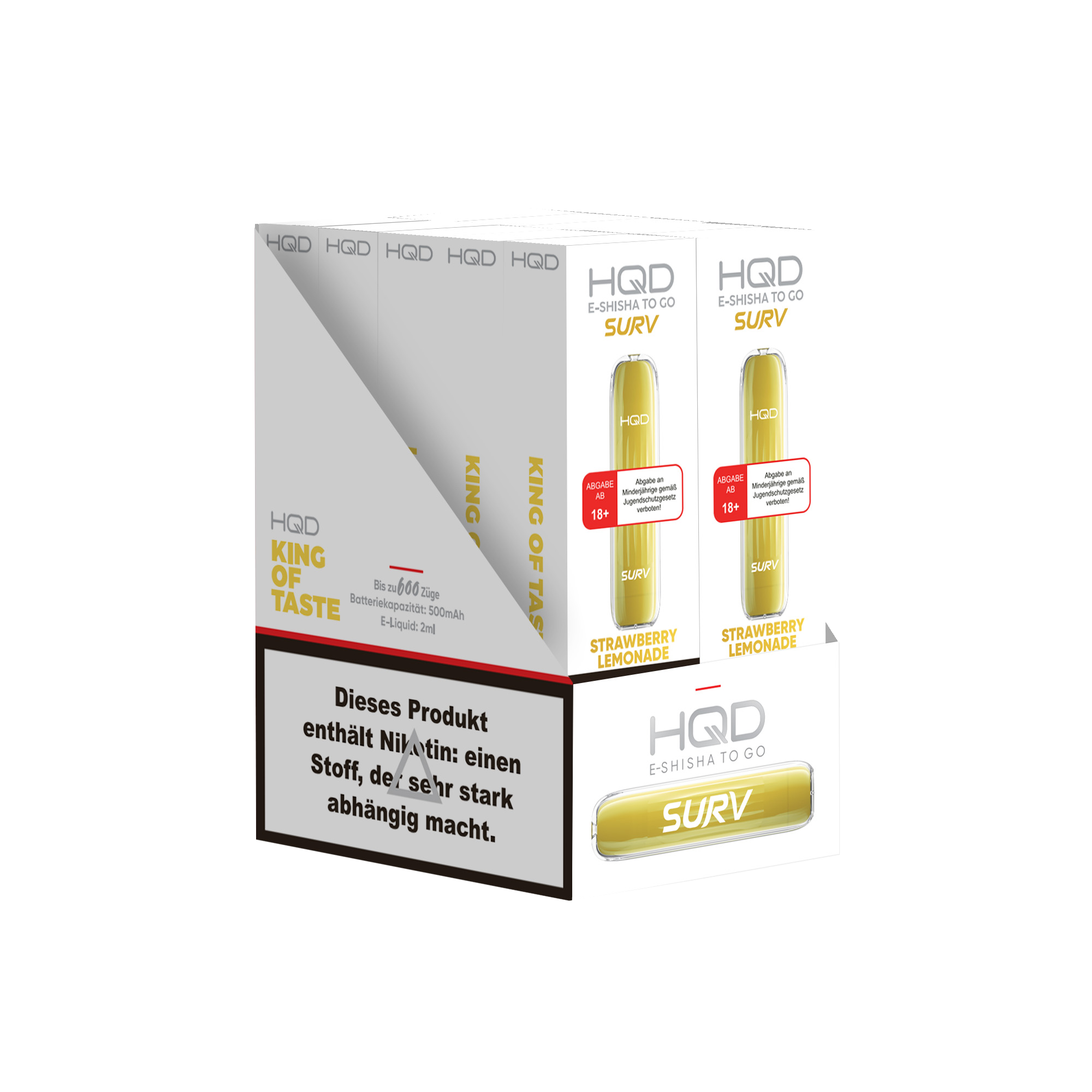 HQD Surv - E-Shisha - 600 Züge - Strawberry Lemonade