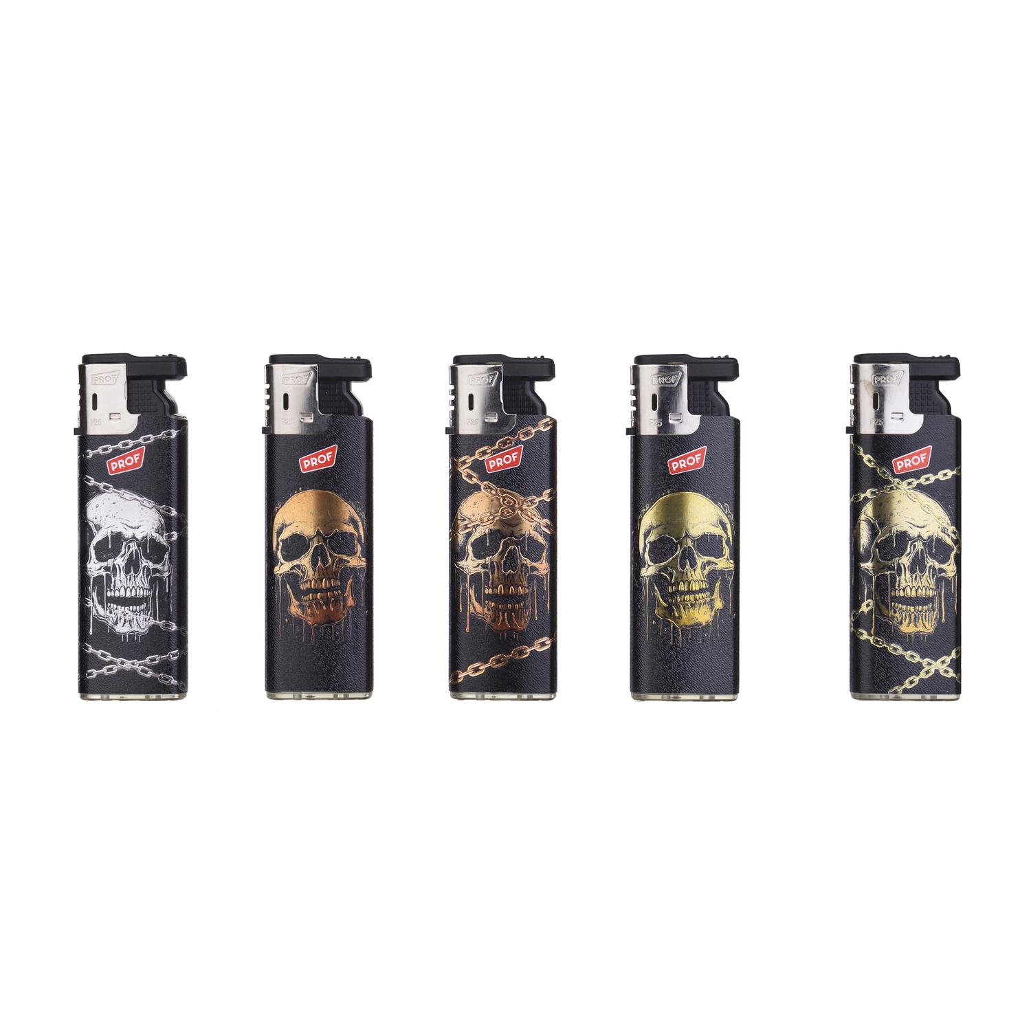 Prof - 3D Feuerzeuge - Effect Chained Skull 50er