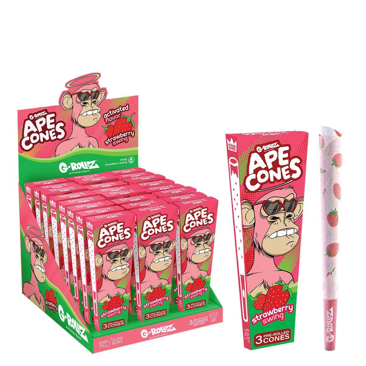 G-Rollz - Ape Cones - Strawberry Swing Pre-Rolled Cone AA1180KC-DIS