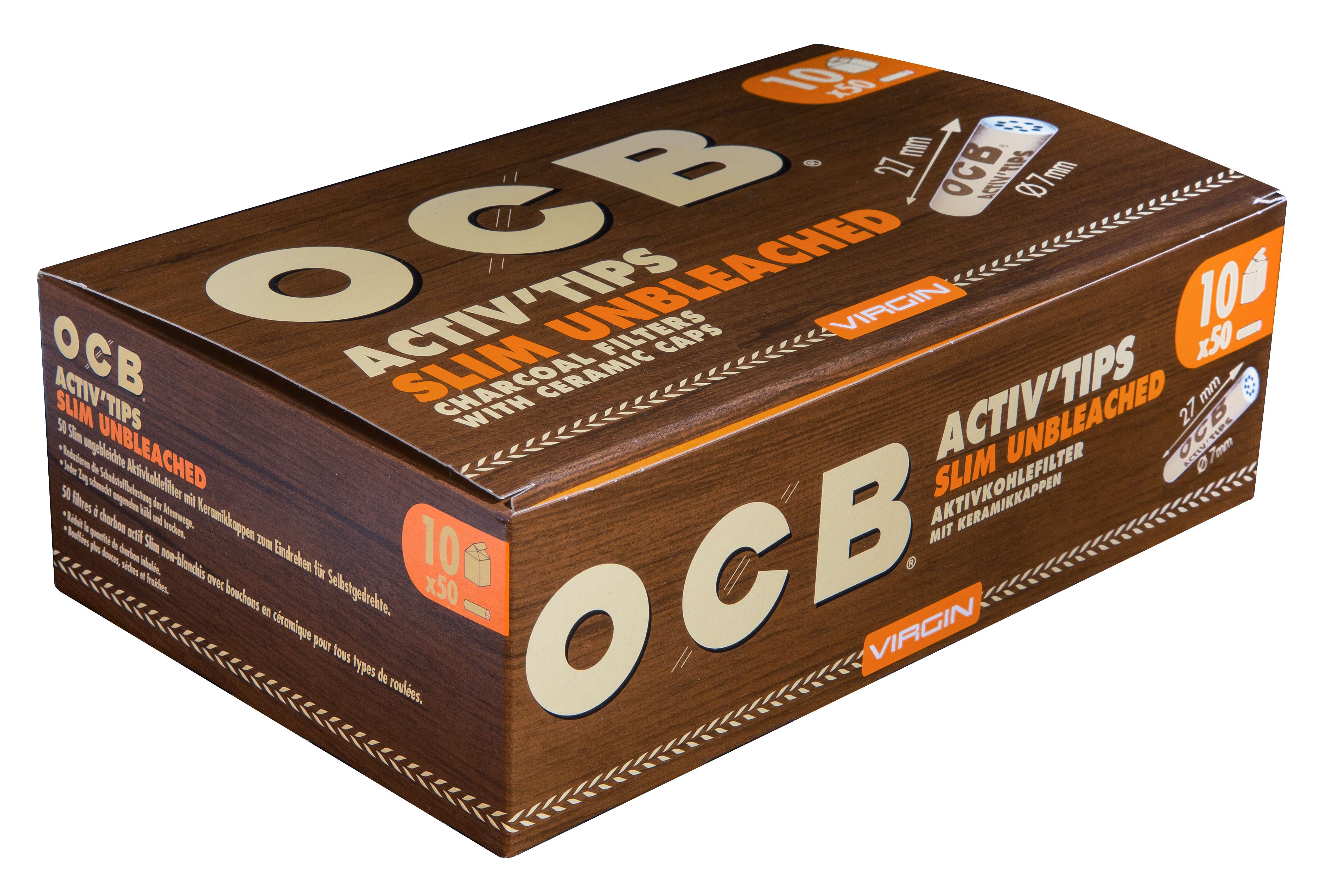 OCB - Filter Slim Activ Tips - Braun 7mm à 50 Stück