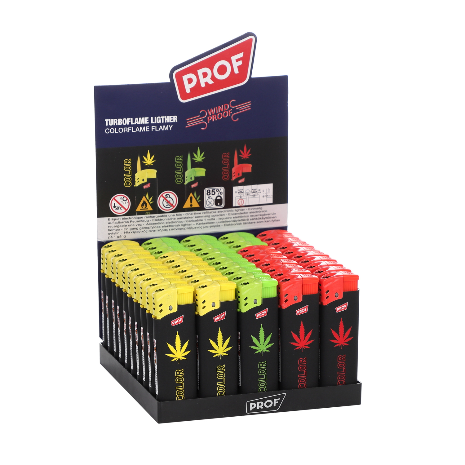 Prof - Feuerzeuge - Rubber Leaves Colorflame Flamy 50er