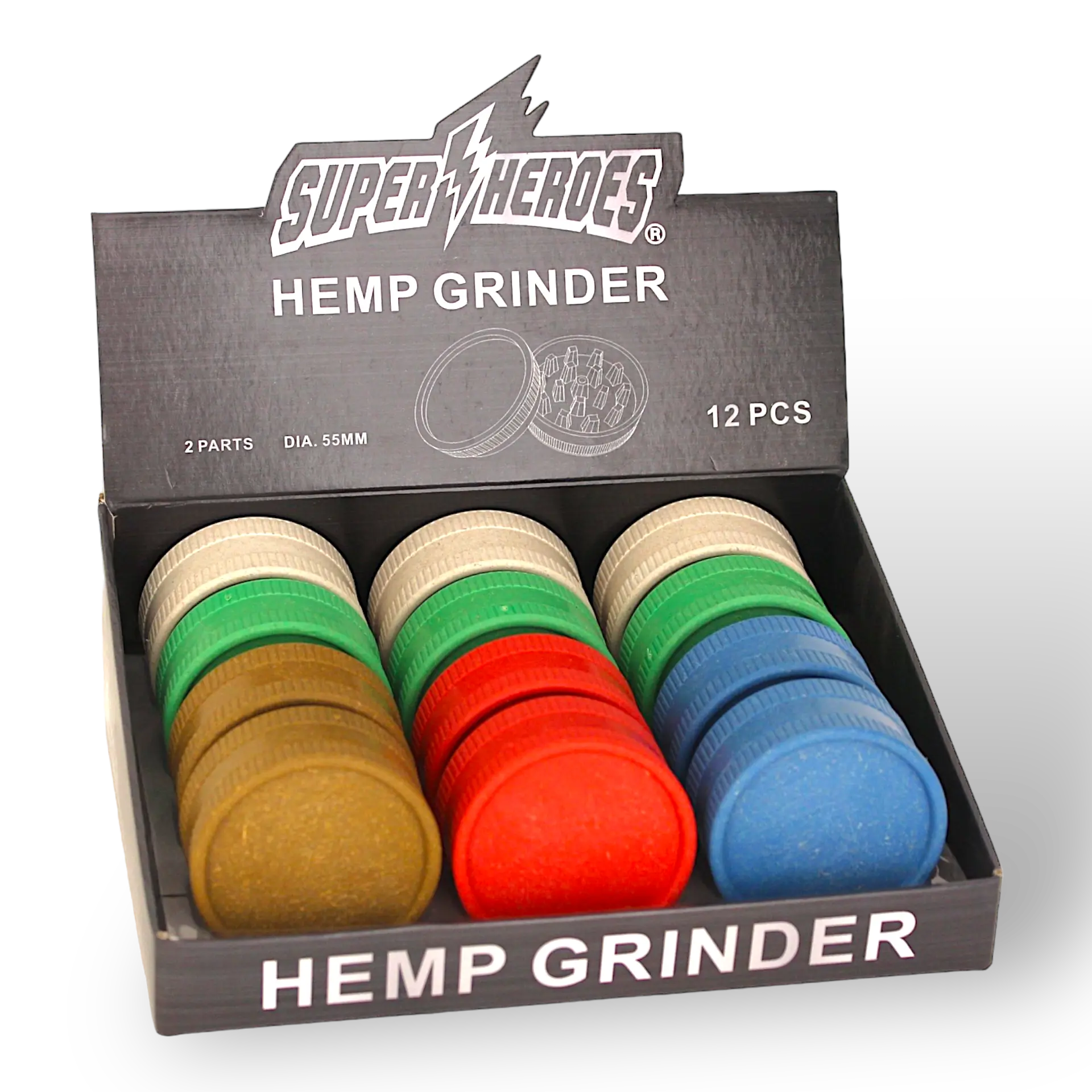 Super Heros Grinder 2tlg. Eco Plastic 5,5cm