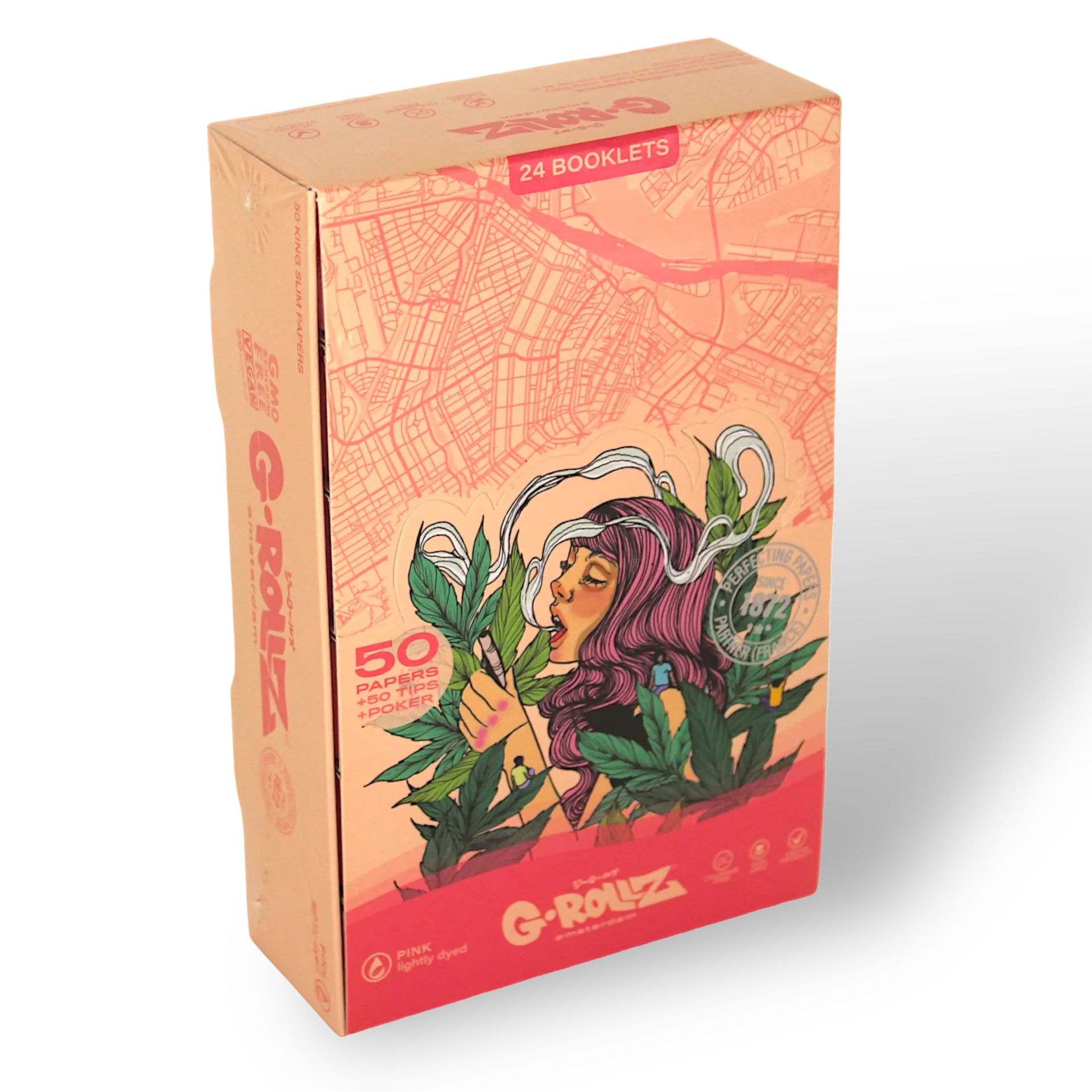 G-Rollz - "Mushroom Lady" Pink KS Slim Papers + Tips  - GR35G-DIS