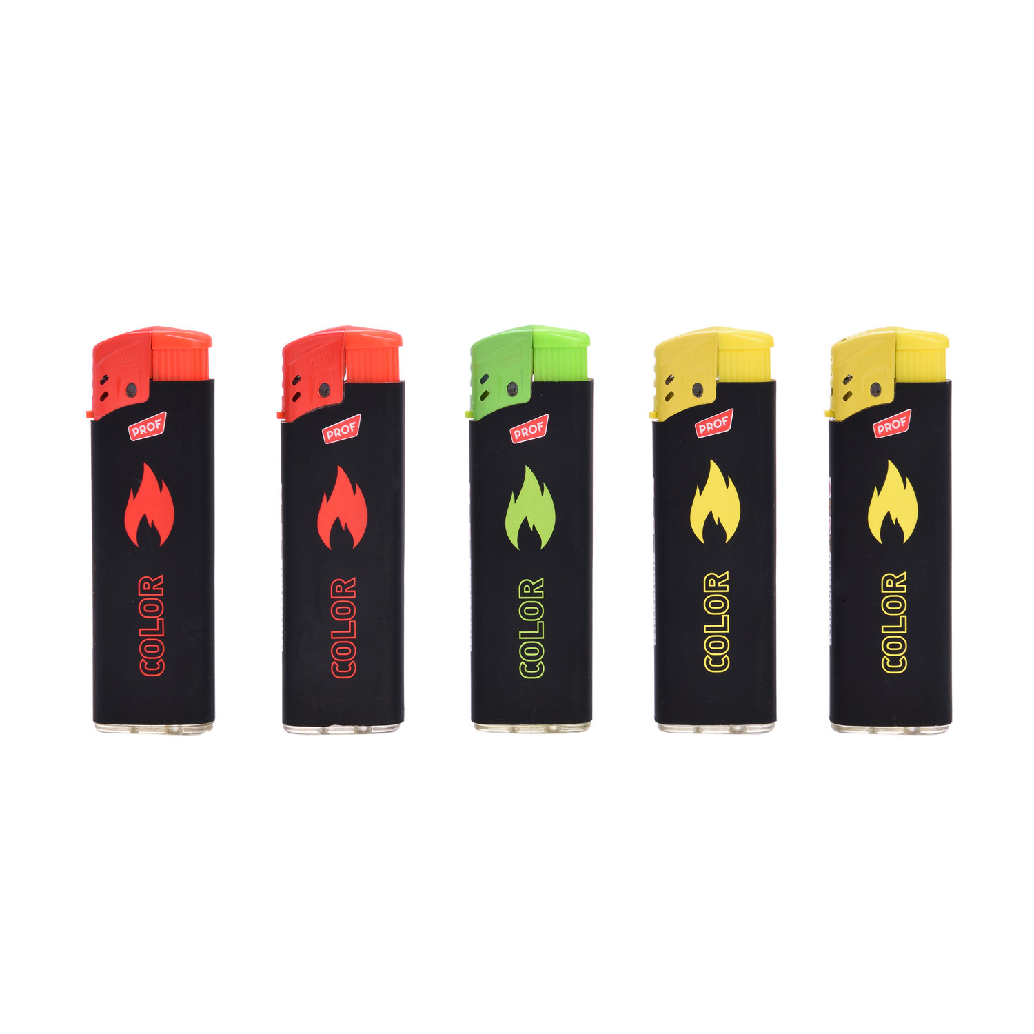 Prof Feuerzeuge - Rubber Touch - Farbige Flamme