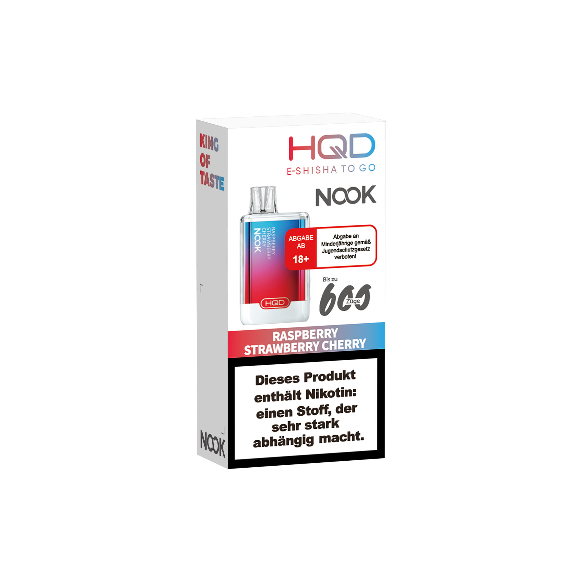 Hqd Nook - E-Shisha 600 Züge - Raspberry Strawberry Cherry