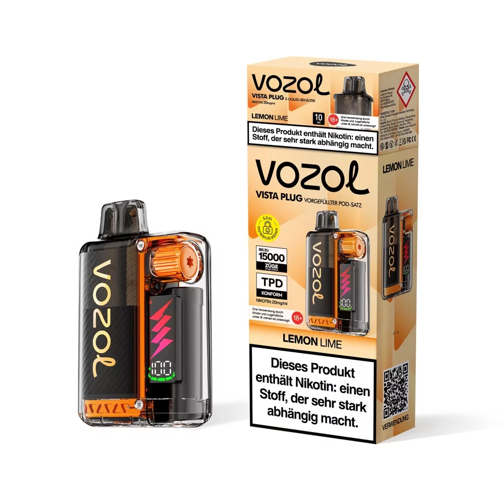 Vozol Vista Plug - E-Shisha - 15K Züge - Lemon Lime