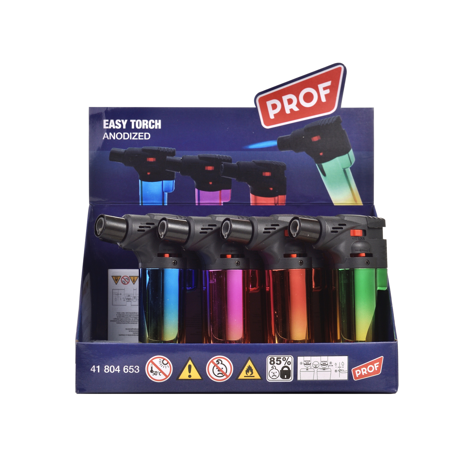 Prof - Feuerzeuge - Easy Torch Anodized Blueflame 12er