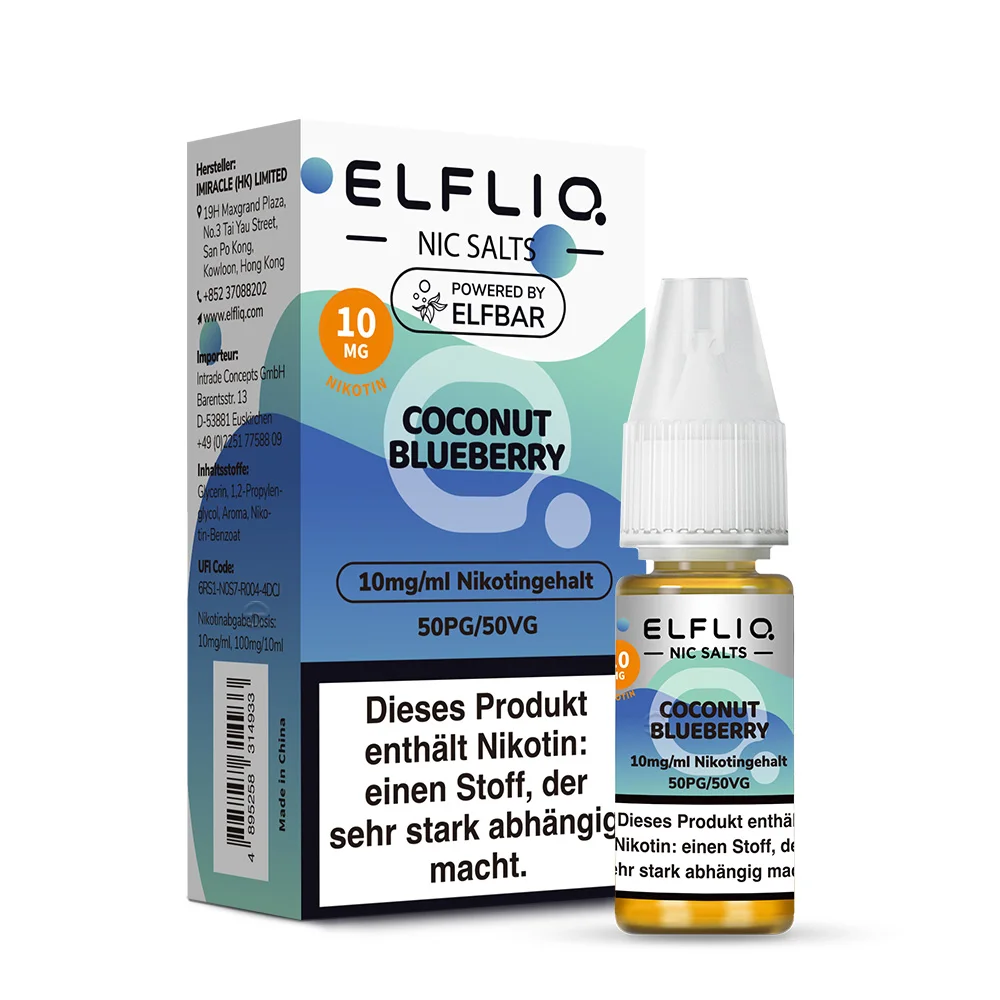 Elfbar Elfliq 10ml - Coconut Blueberry 10mg