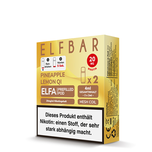 Elfbar - Elfa Prefilled Pod 2x2ml - Pineapple Lemon Qi