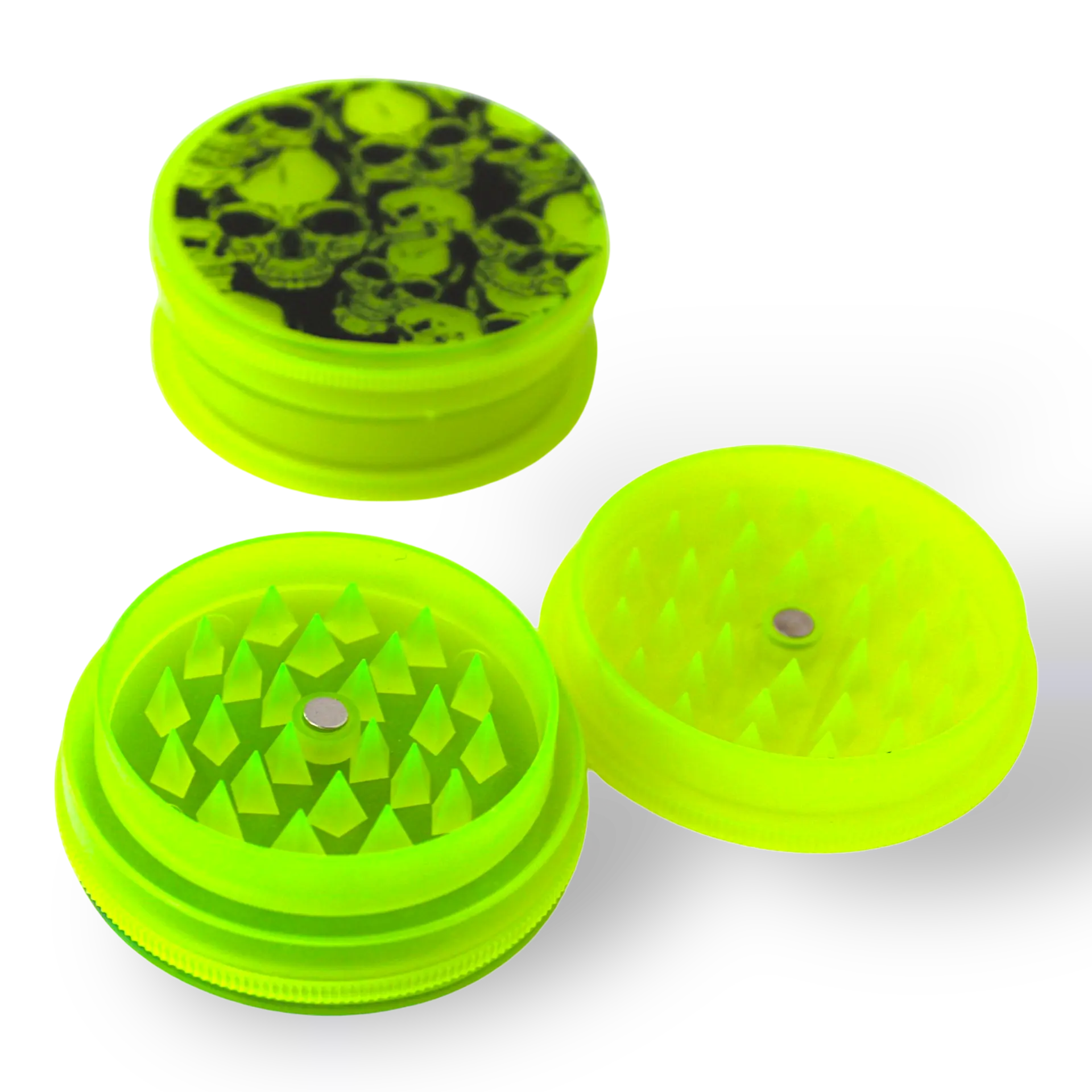 Dreamliner Grinder 3tlg. Skulls Kunststoff grï¿½n