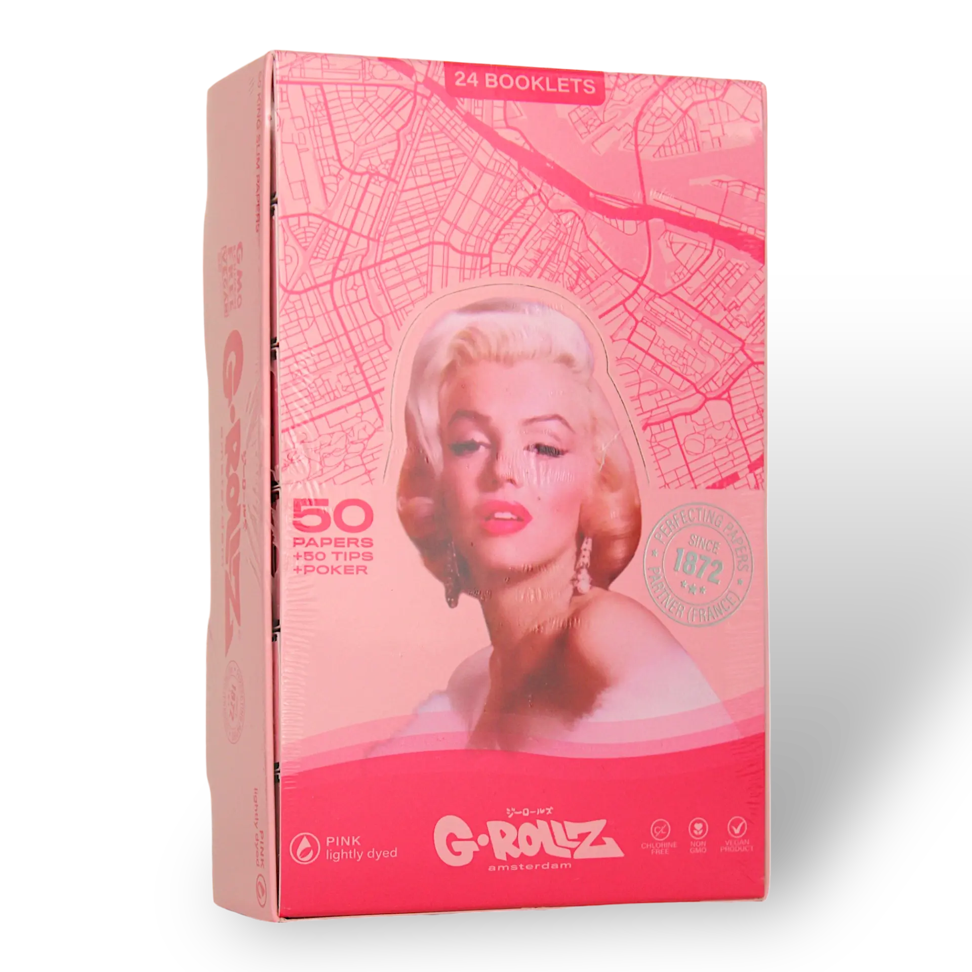 G-Rollz - Fabulous Face Pink KS Slim Papers + Tips - RD35A-DIS