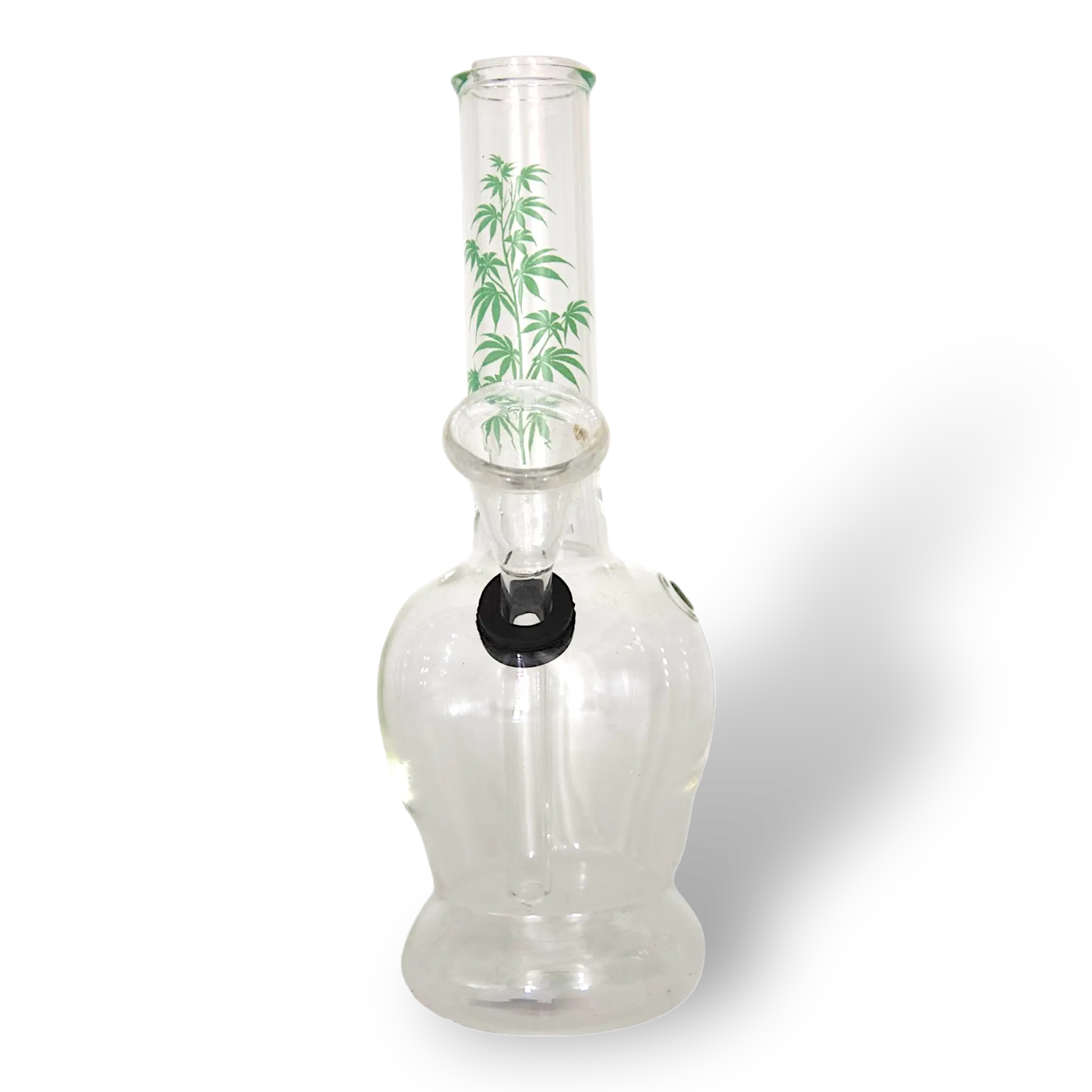 Glas Pfeife gebogene mit Grï¿½n Bush Blï¿½tter