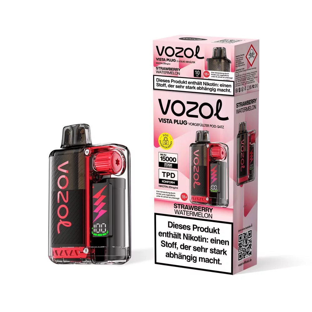 Vozol Vista Plug - E-Shisha - 15K Züge - Strawberry Watermelon