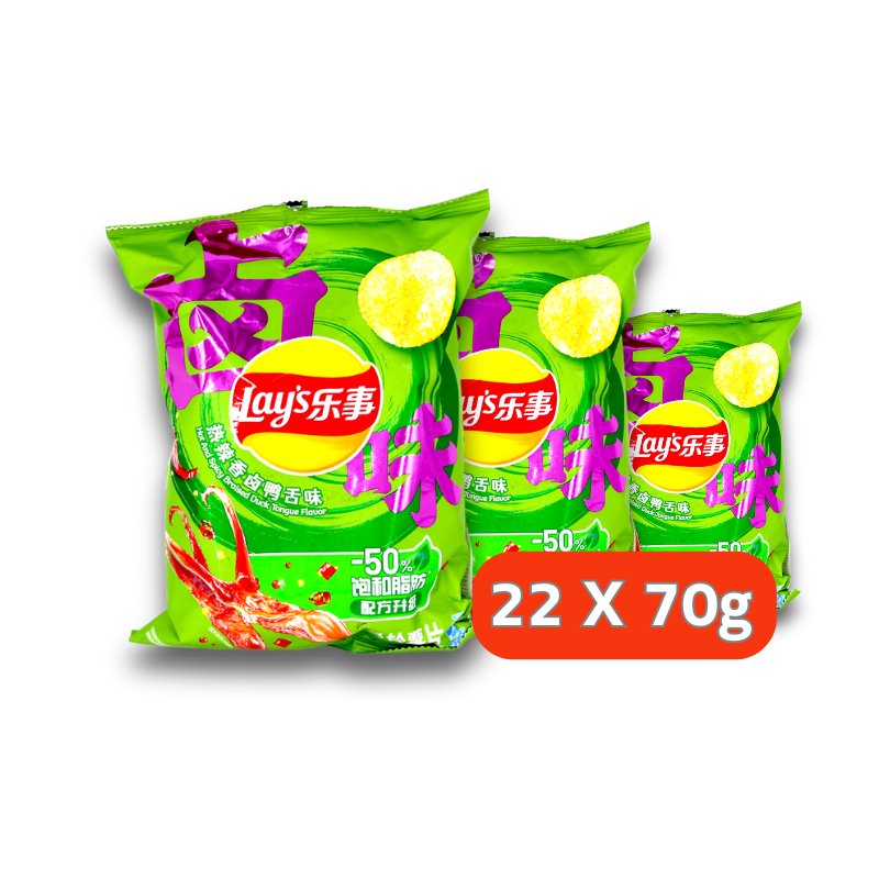 Lay's - China - Potato Chip Spicy Duck Tongue 22x70g
