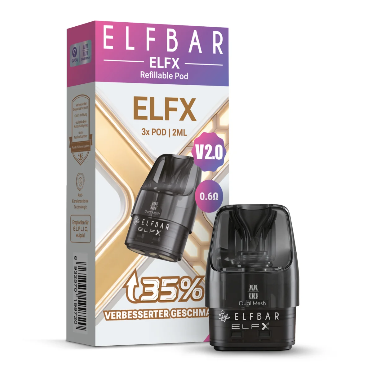 ELFX V2.0 Pod - Refillable Pod V2.0 0.6 OHM - 2ml