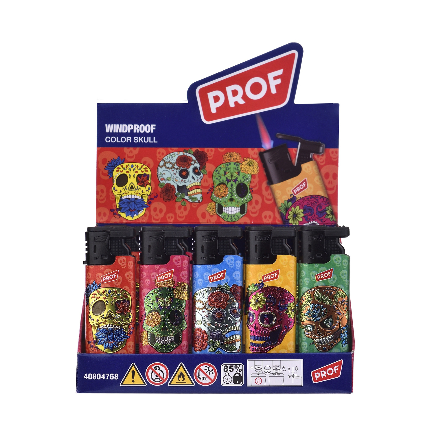 Prof - 3D Feuerzeuge - Effect Color Skull