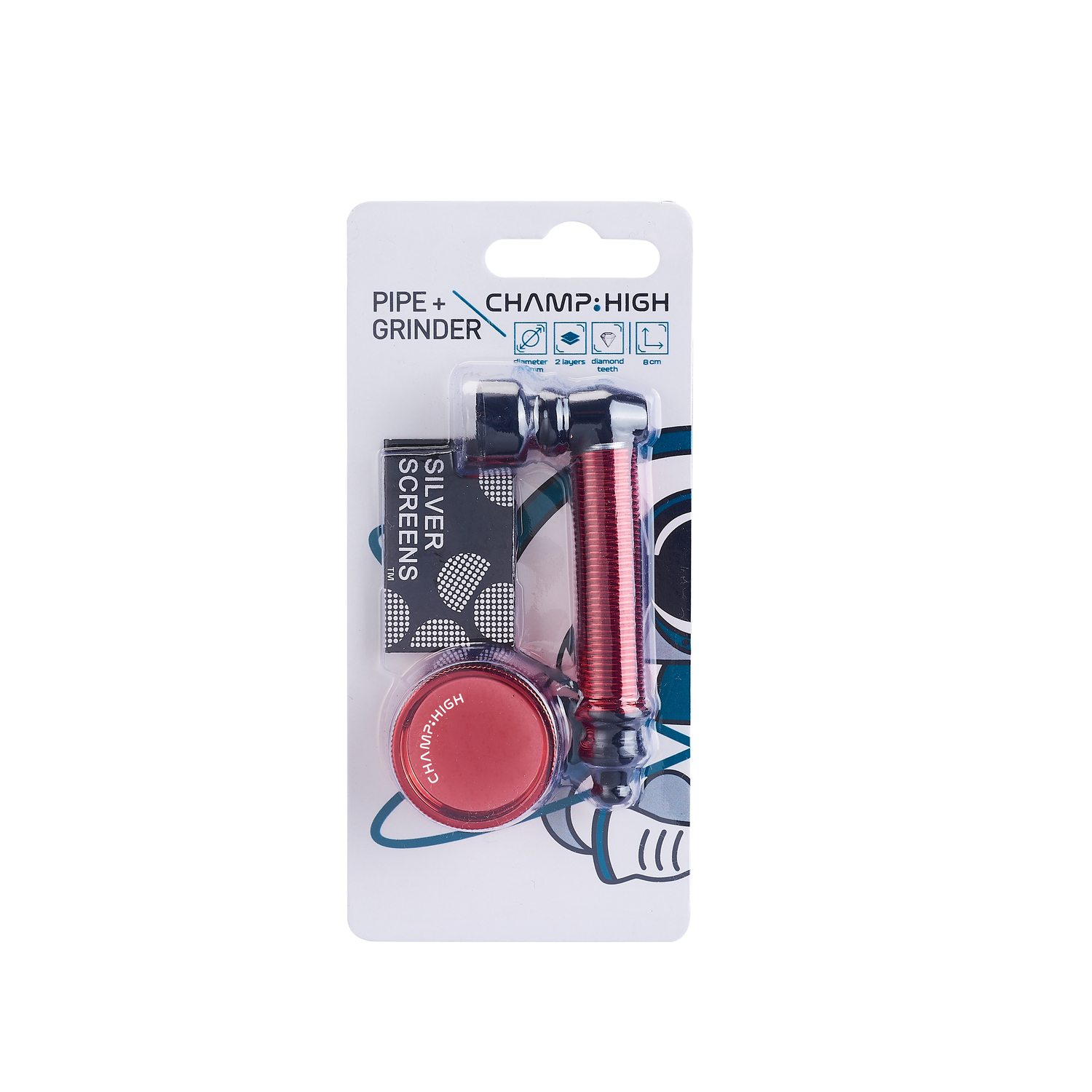Champ - High Pipe - Mini Colored Pipe and Grinder