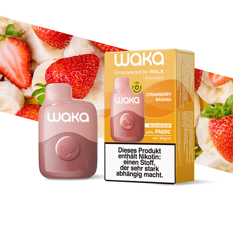 Waka - soPro PA600 - E-Shisha - 600 Züge - Strawberry Banana