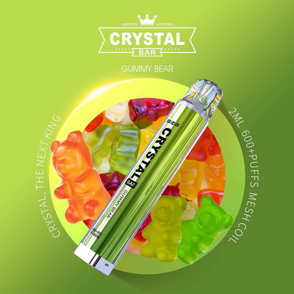Crystal Bar - SKE - E-Shisha - 600 Züge - Gummy Bear