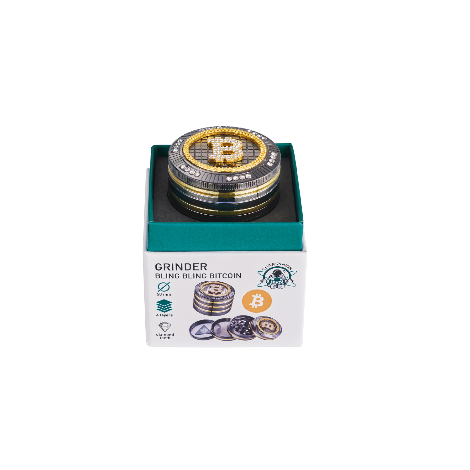 Champ - High Grinder - Bling Bling Bitcoin 50mm