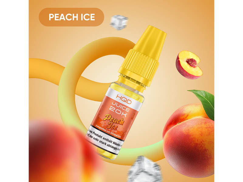 HQD 20K Juice 10ml - Peach Ice 3mg/ml