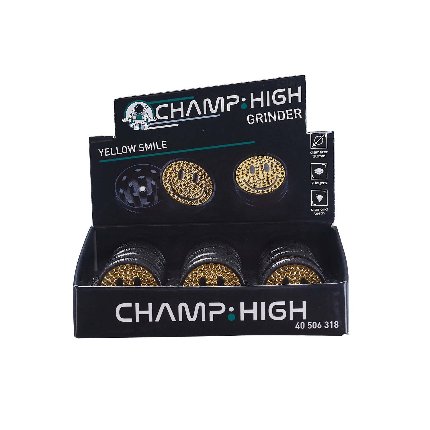 Champ - High Grinder - Yellow Smile 30mm