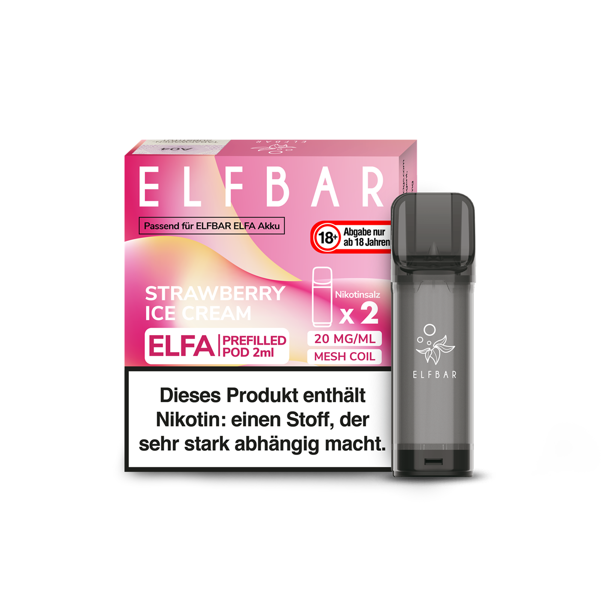Elfbar - Elfa Prefilled Pod 2x2ml - Strawberry Ice Cream