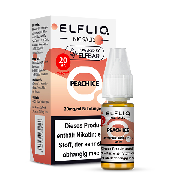 Elfbar Elfliq 10ml - Peach Ice 20mg