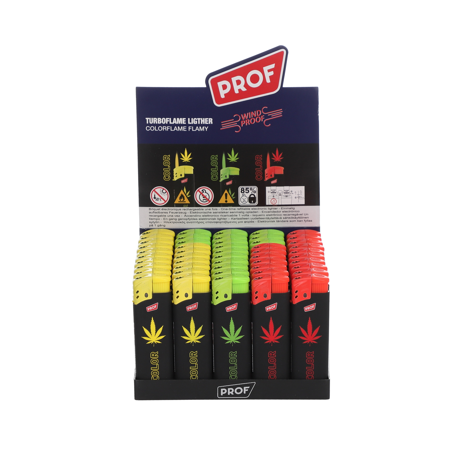 Prof - Feuerzeuge - Rubber Leaves Colorflame Flamy 50er