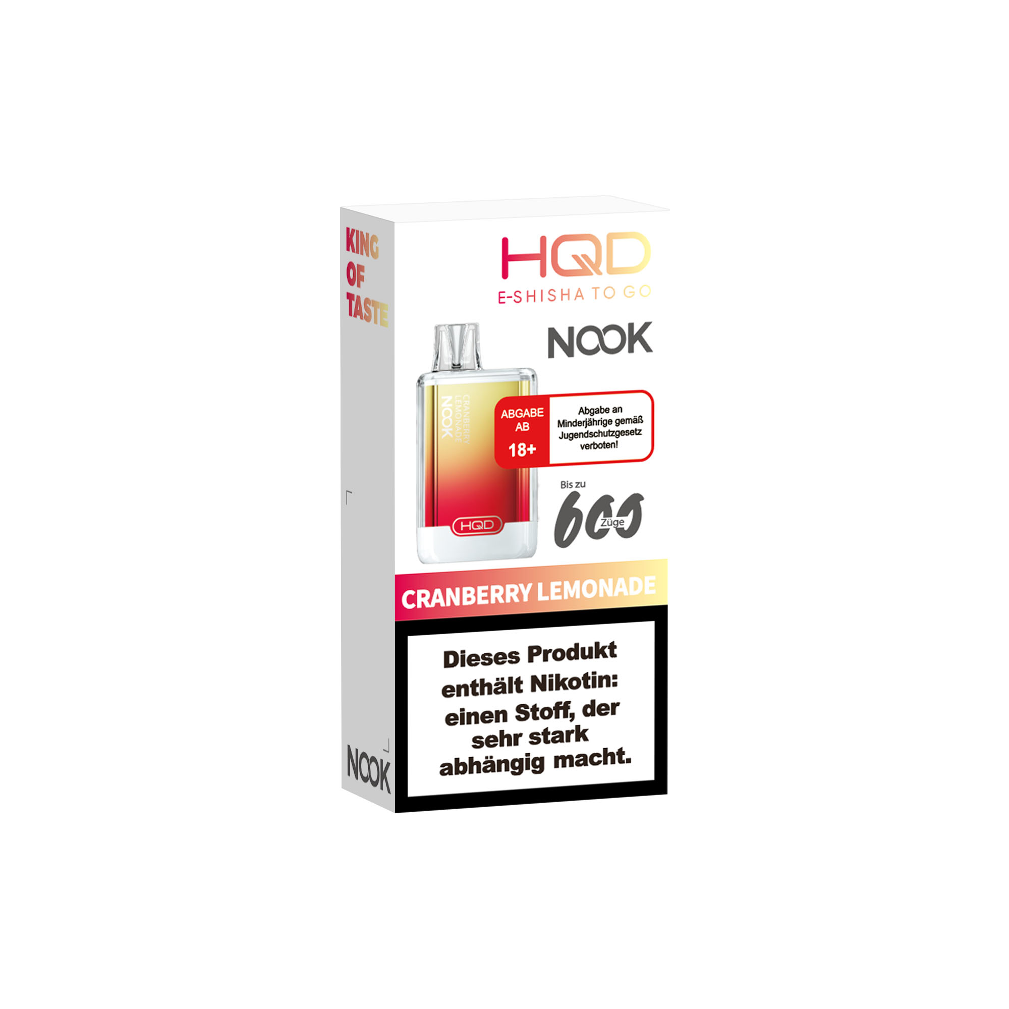 Hqd Nook - E-Shisha 600 Züge - Cranberry Lemonade