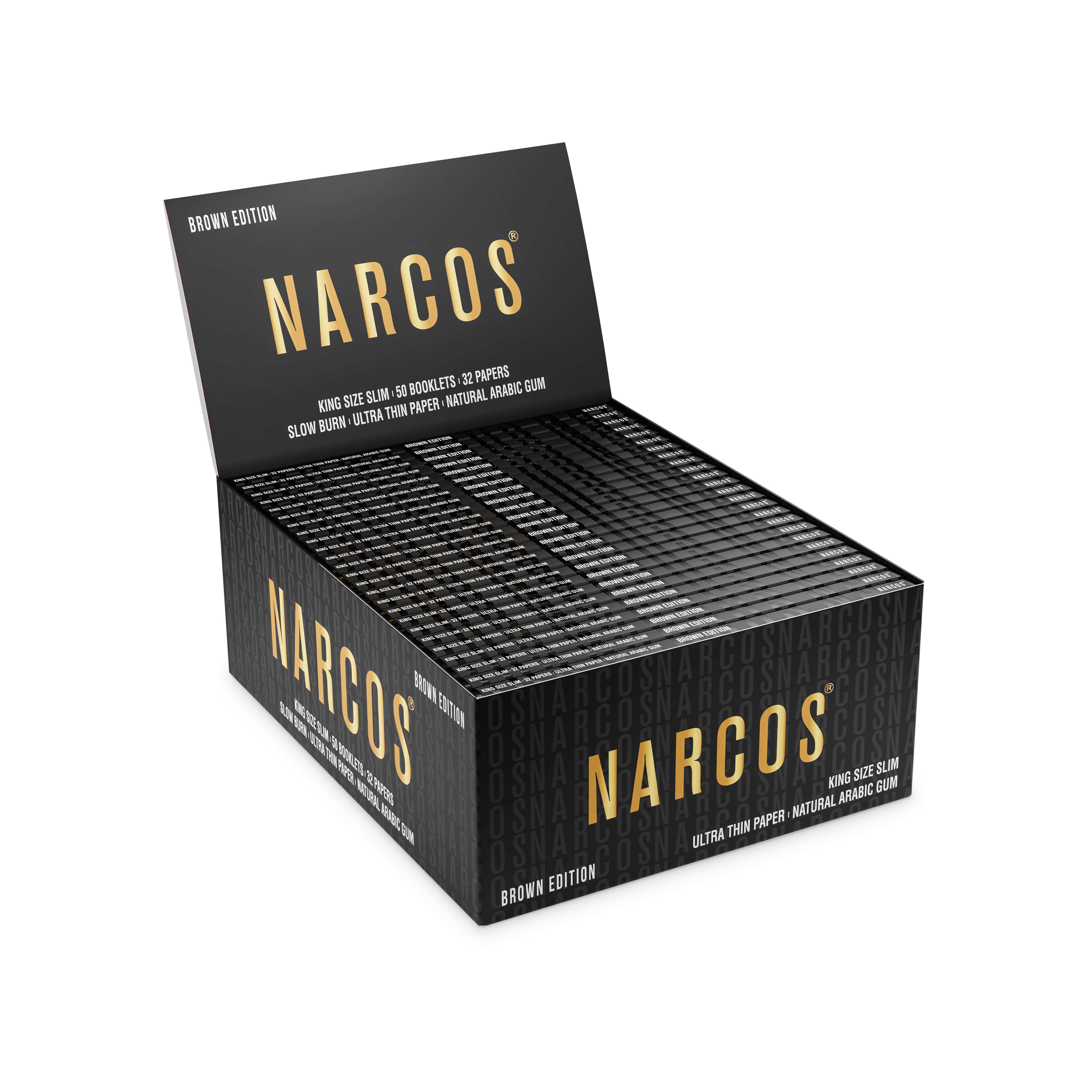 Narcos - Kingsize Slim Brown - 50 Hefte à 32 Blatt 4973