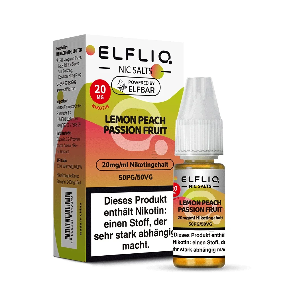 Elfbar Elfliq 10ml - Lemon Peach Passionfruit 20mg